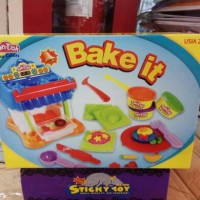 Jual mainan anak edukasi edukatif pasir lilin fun doh play doh bake it Murah