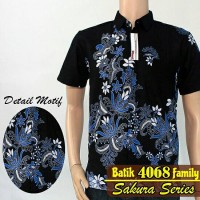 Jual Kemeja Hem Batik Pria Daun Fajar Biru Ekslusive Murah