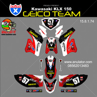 Sticker striping motor stiker Kawasaki KLX 150 Geico 57 SPEC B