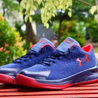 Sepatu Sport Under Armour Navy Casual Sneakers Fitness Jogging Pria