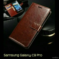 Jual Flip Cover Samsung Galaxy C9 Pro Leather Wallet Case Premium Murah