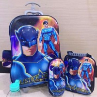 Jual Tas Trolley Anak 6D 4 in 1 Set Batman V Superman Murah
