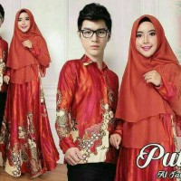 set baju couple muslim PREMIUM QUALITY#308 nmcpputrimerahbata
