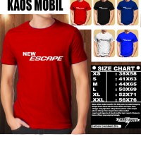 KAOS BAJU PAKAIAN TSHIRT OTOMOTIF MOBIL Ford New Escape FONT