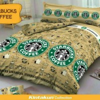 Jual Sprei Deluxe kintakun Starbucks ukuran single 120cmx200cm Murah