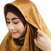 Jual Jilbab / Kerudung / Hijab Segi Empat Satin Embos Jaguar Motif Murah Murah