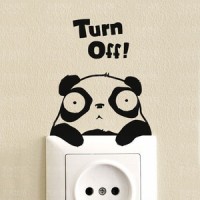 Jual Stiker Dekorasi Saklar Lampu Motif Panda Kecil Unik Decal Wall Sticker Murah