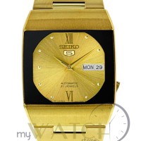Jual Jam Tangan Wanita Seiko 5 SNY012J1 Automatic Gold Black Stainless Murah