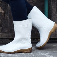 TOYOBO boots TYB 1688 sepatu boot pendek putih / kuning seragam pabrik