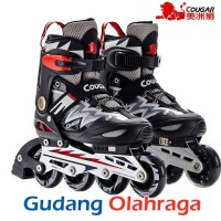 Jual Sepatu Roda COUGAR Inline Skate MZS835L Balck Silver Murah