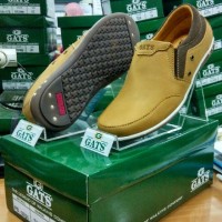 Sepatu Ori Gats Casual Branded Pria Kulit Asli Keren Tan PB 3701