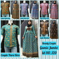 Jual sarimbit couple gamis jumbo ld 120 dan 110 batik pekalongan Murah