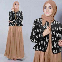 Maxi kupu butterfly CREAM ABU gamis dress hijab MURAH PROMO