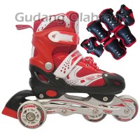 Jual Sepatu Roda BAJAJ + Deker / Pelindung Inline Skate Satu Set Murah