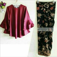 Jual KUTUBARU TIVINY MARUN (jersey premium+rok lilit batik halus fit XL Murah