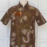 Kemeja Batik Tulis Madura Modern Lengan Pendek Fractal Bunga LBK 216 M
