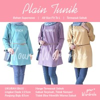 Jual Plain Tunik | Tunik Polos Muslim | Atasan Tunik | Blouse Supernova Murah