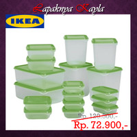 Jual IKEA PRUTA | FOOD CONTAINER SET OF 17 Murah
