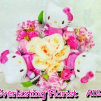 Jual Bucket Hello Kitty ( A128 ) Buket Bunga Boneka Bouquet Wedding Engaged Murah