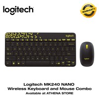 Jual LOGITECH MK240 NANO Wireless Keyboard and Mouse Combo Original Black Murah