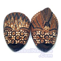 Jual Topeng Rama Shinta Batik Kayu L25 (Hiasan Dinding Nuansa Seni Budaya) Murah