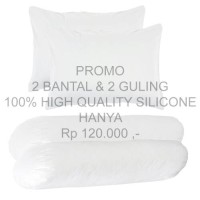 Jual 2 Bantal dan 2 Guling High Quality Silicone 100% - Putih(ready) Murah