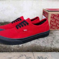 sepatu pria vans authentic original premium red black