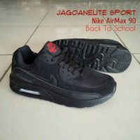 Sepatu Sekolah Hitam Polos Nike Air Max 90 Back To School Full Black.