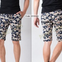 Jual Celana Chino Pendek Santai Pria / Motif Pinggang Jogger Pants Cowok 04 Murah