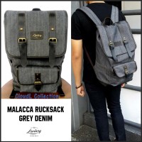 Tas Ransel Backpack Rucksack Grey Abu Abu Pria Wanita Malacca Lomberg