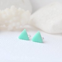 anting geometri murah unik clay korea giwang dior ori segitiga hitam
