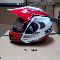 HELM KYT ENDURO#1 WHITE/RED DOBLE VISOR