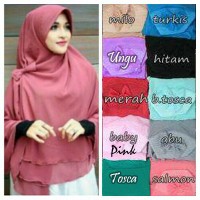 Jilbab Khimar Aisyah Pet/bergo/pashmina instan/murah