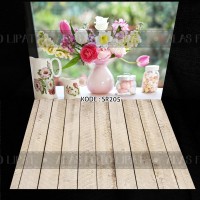 Jual Alas Foto Lipat 2 Motif Soft/Bunga A2+ SR205 (Background Foto/Photo) Murah
