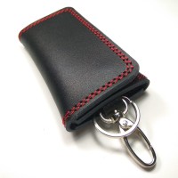 Jual dompet stnk gantungan kunci mobil motor kulit sapi asli benang merah Murah