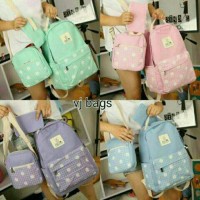 set paket 3in1 tas isi 3 ransel backpack selempang wanita pouch gaul