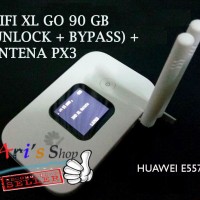 Jual MODEM WIFI MIFI 4G LTE XL GO UNLOCK 90GB HUAWEI E5577 E5577C + ANTENA Murah