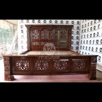 Tempat Tidur Ukiran Jati Mebel Jepara, Dipan Gebyok Jati