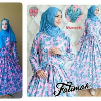 Gamis Syari Murah Fatimah Blue Pink (modern, cantik, modis)