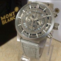 Jual Jam Tangan Pria Mont Blanc Montblanc Watch Skeleton Chronograph Grey Murah