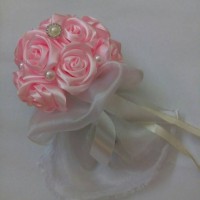 Jual Buket bunga mawar satin organdi Murah