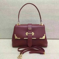 Tas Wanita Prada Burgudny Original Authentic Kulit Asli Maroon