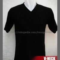 Jual Kaos Polos Vneck Combed 20s Warna Hitam Uk L Murah