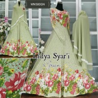 LIDYA SYARI JERSEY MOTIF BUNGA CANTIK BAJU MUSLIM JERSEY BUSUI