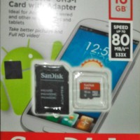 Jual Sandisk SD card 16GB class 10 speed 80 mB + Adapter Murah