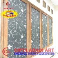 Jual STIKER KACA MOTIF BUNGA BATIK, PENGGANTI GORDYN/GORDEN MINIMALIST Murah