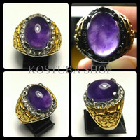 Jual Cincin Batu Akik Kecubung Ungu / Kecubung Asihan / Kecubung Amethyst B Murah