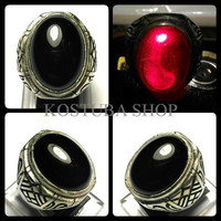 Jual Cincin Batu Akik Kecubung Api Super Black Translucent Red Crystal Murah