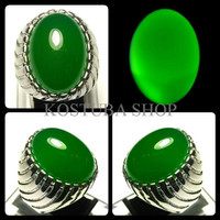 Jual Cincin Tanam Batu Akik Green Chalcedony Berserat Garansi Natural Murah