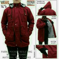 Jual Jaket Parka Premium Bahan Kanvas Maroon Murah